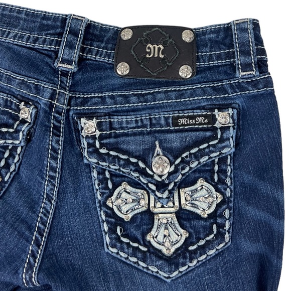 Miss Me Womens 28 X 32 (actual) Jeans Signature Boot Blue Cotton Blend Size 27 - Picture 9 of 12